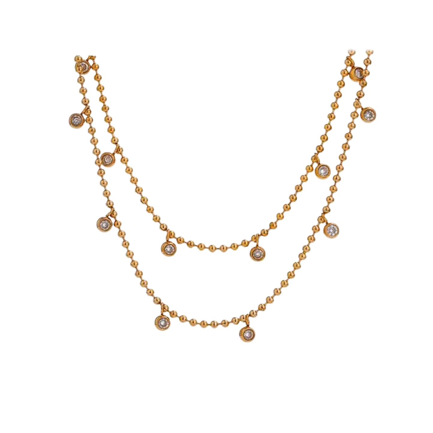 Collar Doble Línea de Luz – Acero inoxidable con circonia cúbica