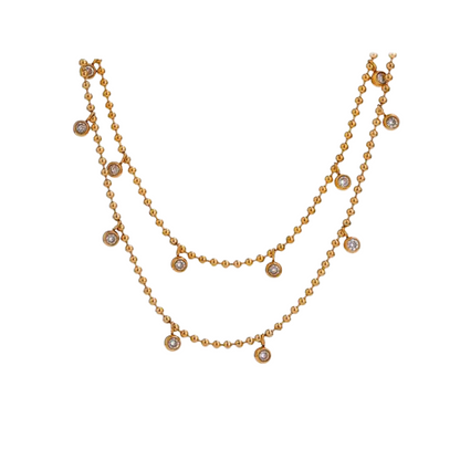 Collar Doble Línea de Luz – Acero inoxidable con circonia cúbica