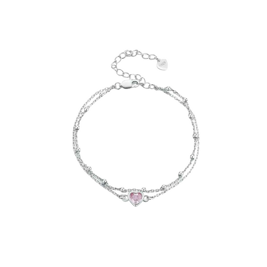 PULSERA CORAZÓN ROSA