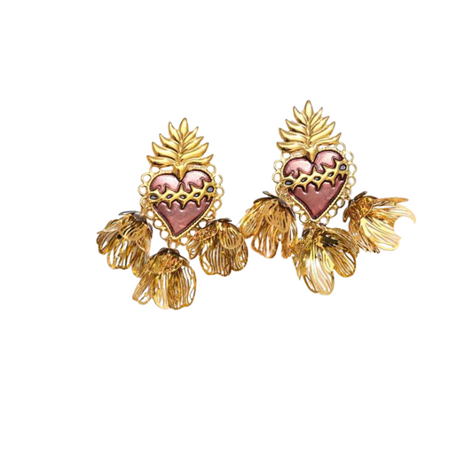 💖Aros Pétalos de Amor Dorado